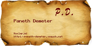 Paneth Demeter névjegykártya